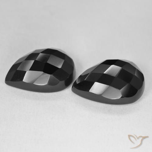 Onyx Gemstones in 18 x 13 mm (calibrated) Size for Sale, Onyx Stones in Black Color