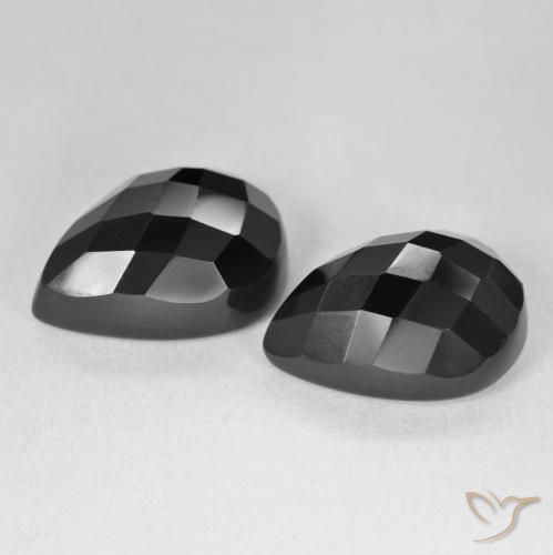 Onyx Gemstones in 18 x 13 mm (calibrated) Size for Sale, Onyx Stones in Black Color