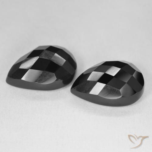 Onyx Gemstones in 18 x 13 mm (calibrated) Size for Sale, Onyx Stones in Black Color
