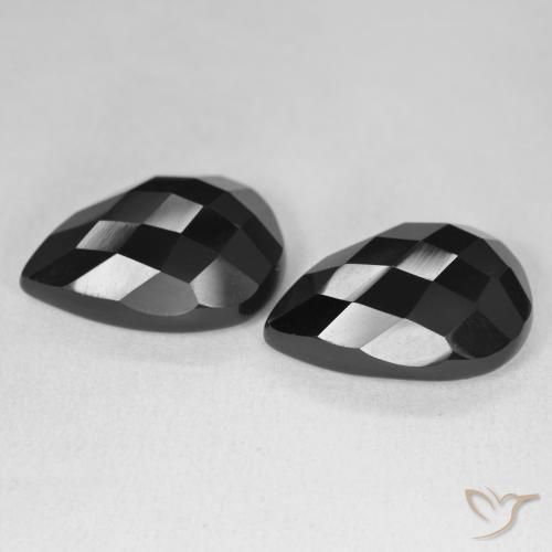 Onyx Gemstones in 18 x 13 mm (calibrated) Size for Sale, Onyx Stones in Black Color