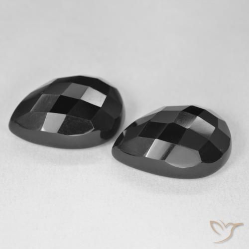 Onyx Gemstones in 18 x 13 mm (calibrated) Size for Sale, Onyx Stones in Black Color