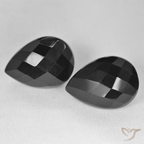 20.03ctw Natural Black Onyx, Pear Shape, Opaque
