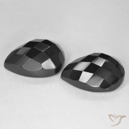 Onyx Gemstones in 18 x 13 mm (calibrated) Size for Sale, Onyx Stones in Black Color