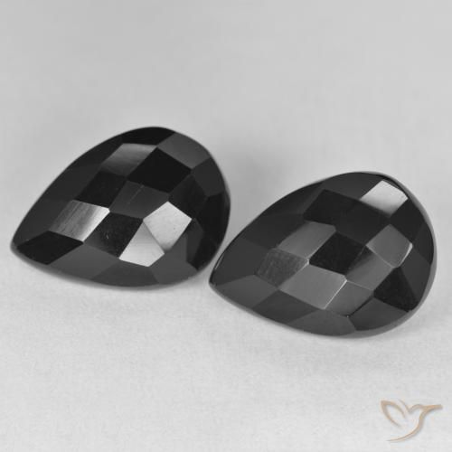 16.58ctw Natural Black Onyx, Pear Shape, Opaque