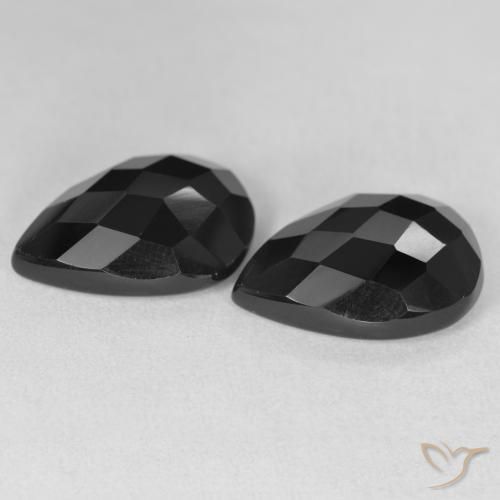 Onyx Gemstones in 18 x 13 mm (calibrated) Size for Sale, Onyx Stones in Black Color