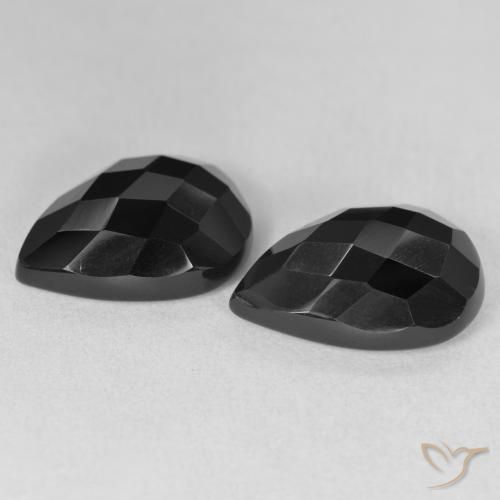 Onyx Gemstones in 18 x 13 mm (calibrated) Size for Sale, Onyx Stones in Black Color