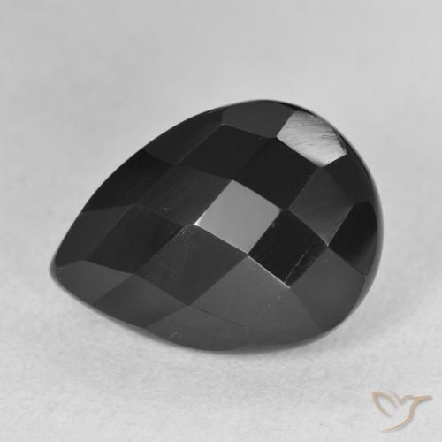 5.80ct Natural Black Onyx, Pear Shape, Opaque