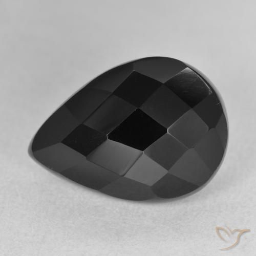 9.50ct Natural Black Onyx, Pear Shape, Opaque