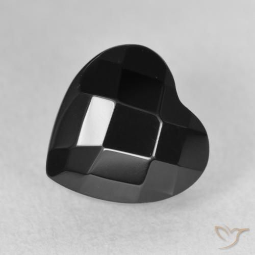 4.35ct Natural Black Onyx, Heart, Opaque