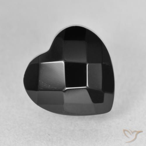 4.29ct Natural Black Onyx, Heart, Opaque