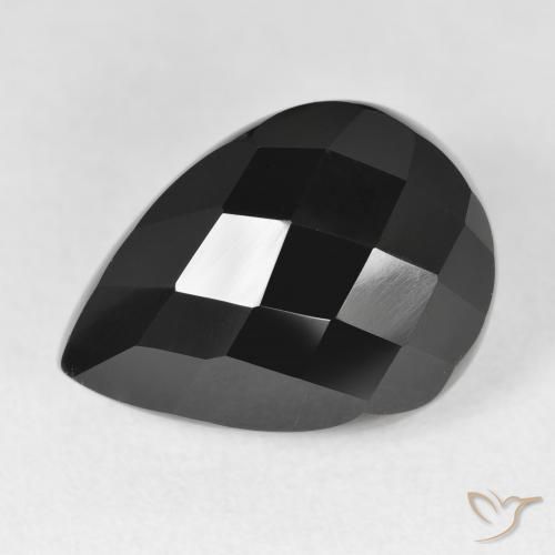 10.51ct Natural Black Onyx, Pear Shape, Opaque
