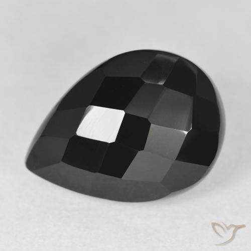 10.08ct Natural Black Onyx, Pear Shape, Opaque