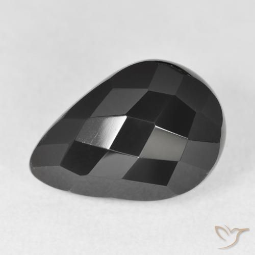 8.51ct Natural Black Onyx, Pear Shape, Opaque