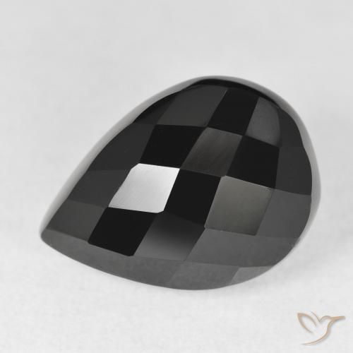10.14ct Natural Black Onyx, Pear Shape, Opaque