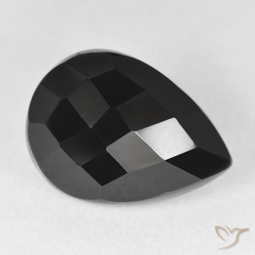 10.04ct Natural Black Onyx, Pear Shape, Opaque