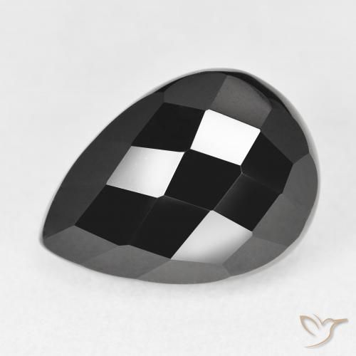 10.51ct Natural Black Onyx, Pear Shape, Opaque