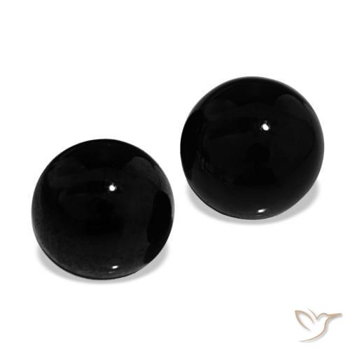 1.70 ctw Black Onyx Stones, Natural Onyx in Round Cabochon Shape for Sale