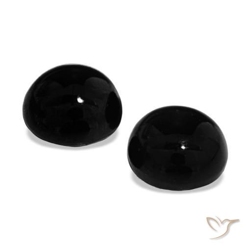 Onyx Gemstones in 5.5 mm (calibrated) Size for Sale, Onyx Stones in Black Color