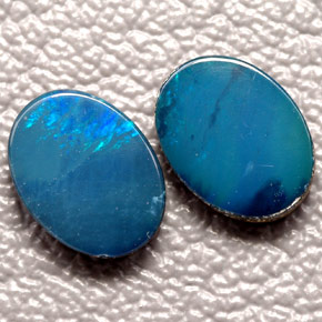 1.62 ct Multicolor Opal Doublet Stone, Natural Opal Doublet in Oval Cabochon Shape for Sale