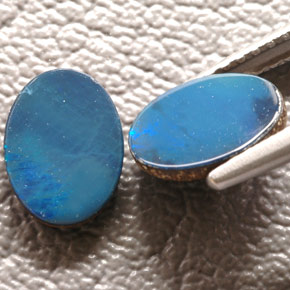 Opal Doublet Gemstone in 8 x 6 mm (calibrated) Size for Sale, Opal Doublet Stone in Multicolor Color