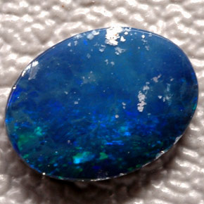 0.66 ct Multicolor Opal Doublet Gemstone, Opal Doublet Gem in Oval Cabochon Shape for Sale.