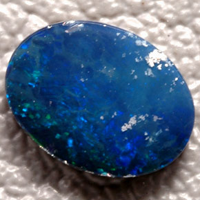 0.66 ct Multicolor Opal Doublet Stone, Natural Opal Doublet in Oval Cabochon Shape for Sale