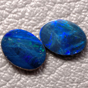 1.18 ct Multicolor Opal Doublet Stone, Natural Opal Doublet in Oval Cabochon Shape for Sale