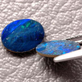 Opal Doublet Gemstone in 8 x 6 mm (calibrated) Size for Sale, Opal Doublet Stone in Multicolor Color