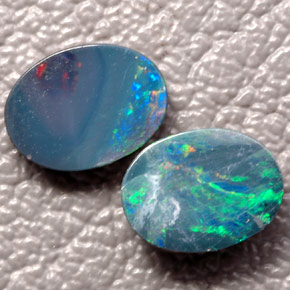 1.90 ct Multicolor Opal Doublet Gemstone, Opal Doublet Gem in Oval Cabochon Shape for Sale.