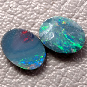 1.90 ct Multicolor Opal Doublet Stone, Natural Opal Doublet in Oval Cabochon Shape for Sale