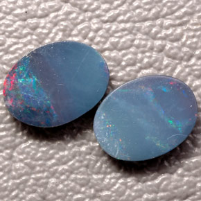 1.45 ct Multicolor Opal Doublet Gemstone, Opal Doublet Gem in Oval Cabochon Shape for Sale.