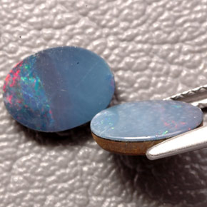 Opal Doublet Gemstone in 8 x 6 mm (calibrated) Size for Sale, Opal Doublet Stone in Multicolor Color