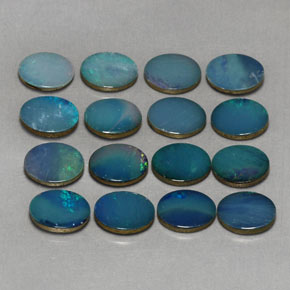 11.60 ct Multicolor Opal Doublet Gemstone, Opal Doublet Gem in Oval Cabochon Shape for Sale.