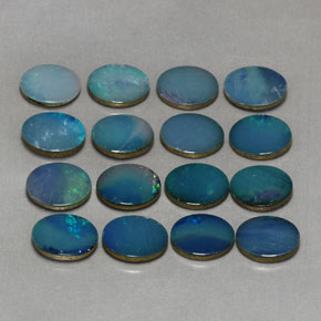 Opal Doublet Gemstone in 8 x 6 mm (calibrated) Size for Sale, Opal Doublet Stone in Multicolor Color