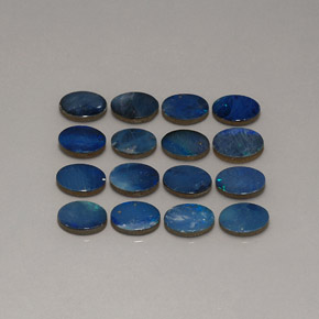 12.07 ctw Multicolor Opal Doublet Stones, Natural Opal Doublet in Oval Cabochon Shape for Sale