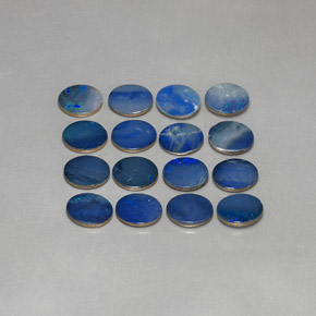 Opal Doublet Gemstones in 8 x 6 mm (calibrated) Size for Sale, Opal Doublet Stones in Blue Color