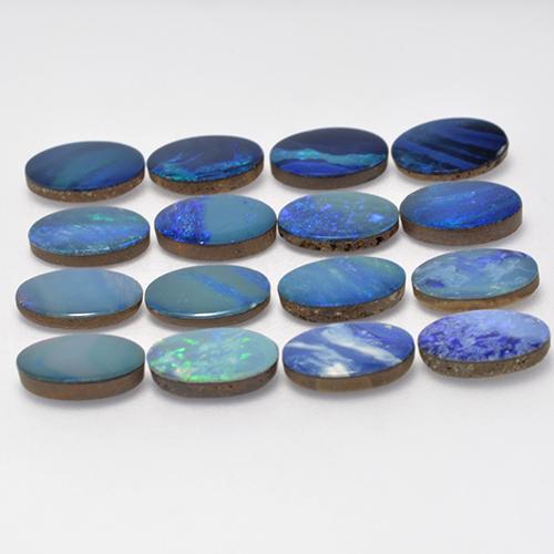 Opal Doublet Gemstones in 8 x 6 mm (calibrated) Size for Sale, Opal Doublet Stones in Multicolor Color