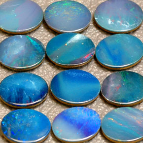 11.28 ct Multicolor Opal Doublet Stone, Natural Opal Doublet in Oval Cabochon Shape for Sale