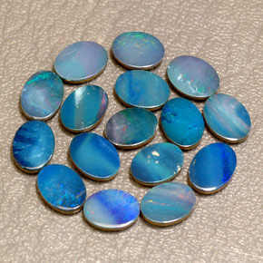 Opal Doublet Gemstone in 8 x 6 mm (calibrated) Size for Sale, Opal Doublet Stone in Multicolor Color