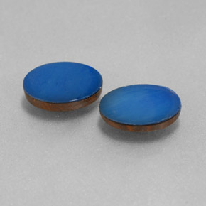 1.44 ctw Blue Opal Doublet Stones, Natural Opal Doublet in Oval Cabochon Shape for Sale