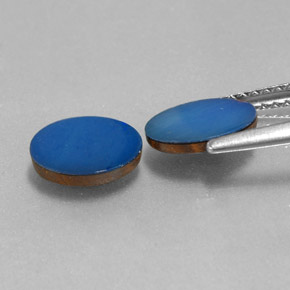 Opal Doublet Gemstones in 8 x 6 mm (calibrated) Size for Sale, Opal Doublet Stones in Cobalt Blue Color