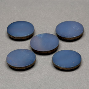 3.60 ctw Blue Opal Doublet Stones, Natural Opal Doublet in Oval Cabochon Shape for Sale
