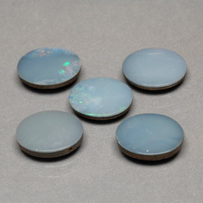 3.36 ct Multicolor Opal Doublet Stone, Natural Opal Doublet in Oval Cabochon Shape for Sale