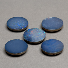 3.64 ct Multicolor Opal Doublet Stone, Natural Opal Doublet in Oval Cabochon Shape for Sale