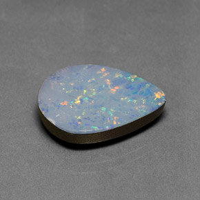 9.47 ct Multicolor Opal Doublet Gemstone, Opal Doublet Gem in Pear Cabochon Shape for Sale.