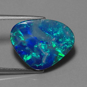 9.48 ct Multicolor Opal Doublet Stone, Natural Opal Doublet in Fancy Cabochon Shape for Sale