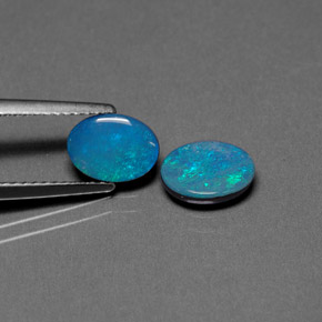 1.56 ct Multicolor Opal Doublet Stone, Natural Opal Doublet in Oval Cabochon Shape for Sale
