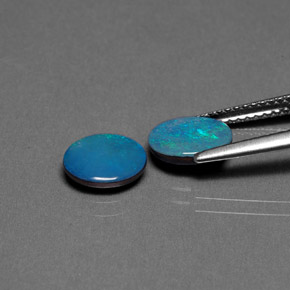 Opal Doublet Gemstone in 8 x 6 mm (calibrated) Size for Sale, Opal Doublet Stone in Multicolor Color