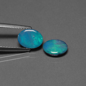 1.66 ct Multicolor Opal Doublet Stone, Natural Opal Doublet in Oval Cabochon Shape for Sale