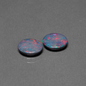 1.74 ct Multicolor Opal Doublet Gemstone, Opal Doublet Gem in Oval Cabochon Shape for Sale.